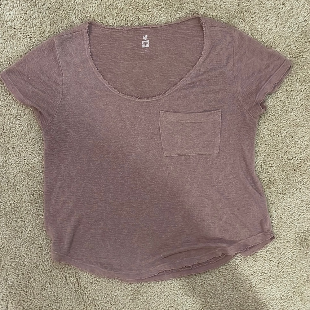 Mauve tshirt with front pocket